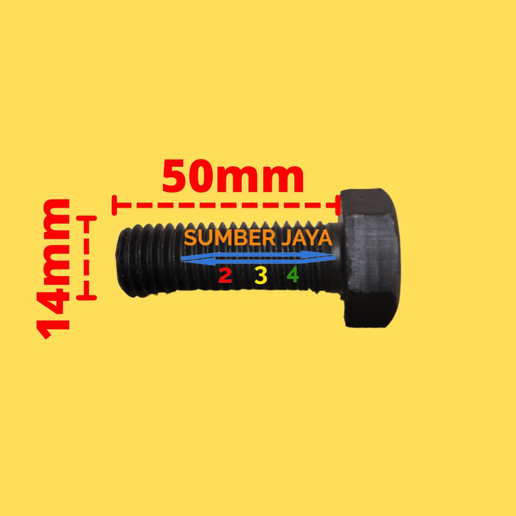 BAUT MUR BAJA 14 X 50 HITAM PER 1 PCS