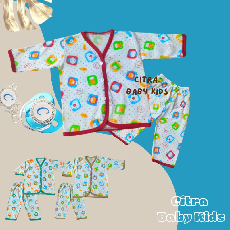 Setelan Bayi Lengan Panjang Baju Bayi Newborn Set Baby Newborn SETELAN FULL PRINT PANJANG