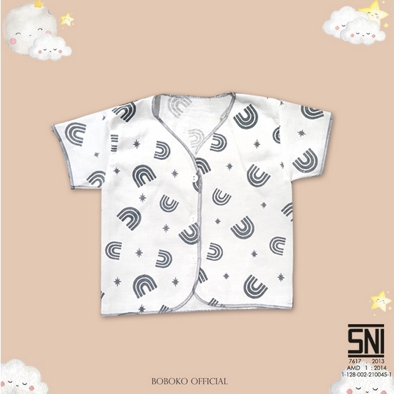 Baju Bayi Lengan Pendek Seri Kombinasi Grey 0-3 bulan