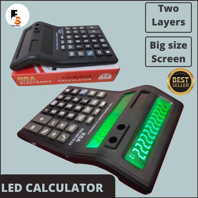 

Esa Kalkulator Dagang 12 Digit 2 Layar LED Menyala Ukuran Besar 8810
