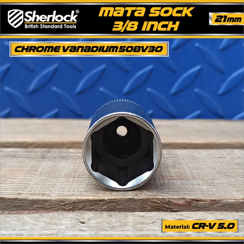 Mata Sock Kunci Busi 3/8 &quot; Drive x 21 mm Sherlock Spark Plug Socket