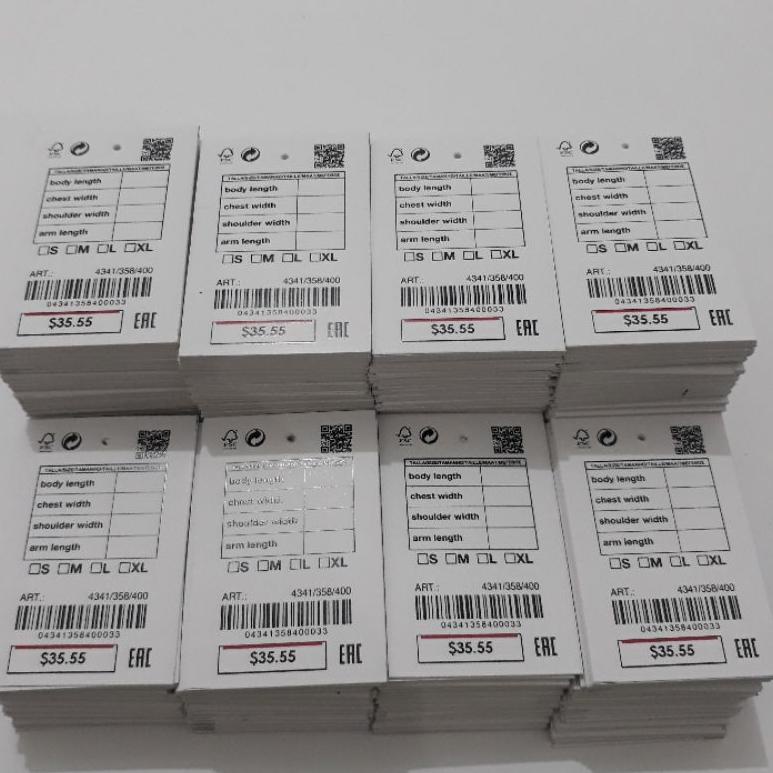 

㊓ Hang tag (320 pcs). bonus tali gantungan ,Hangtag barcode harga price tag label harga tag dolar dollar import ⇛