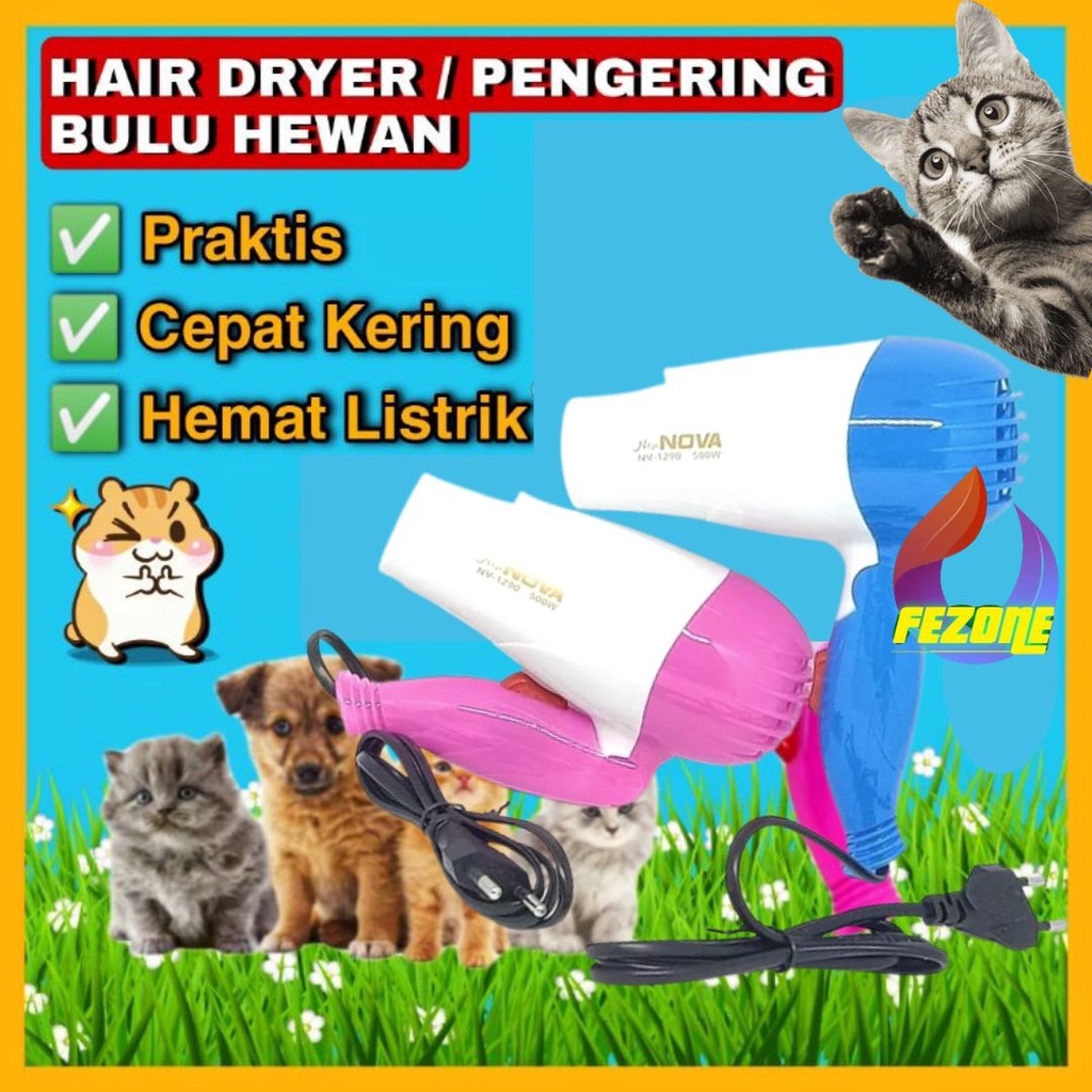 Pet Blower Hair Dryer Kucing Grooming Alat Pengering Bulu Hewan FEZONE