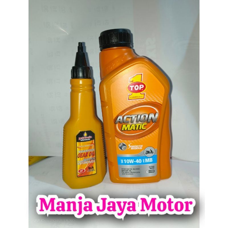 paket oli mesin top 1 matic 10W-40 1liter + gardan petro 150ml for N-Max / xmax / aerox dll