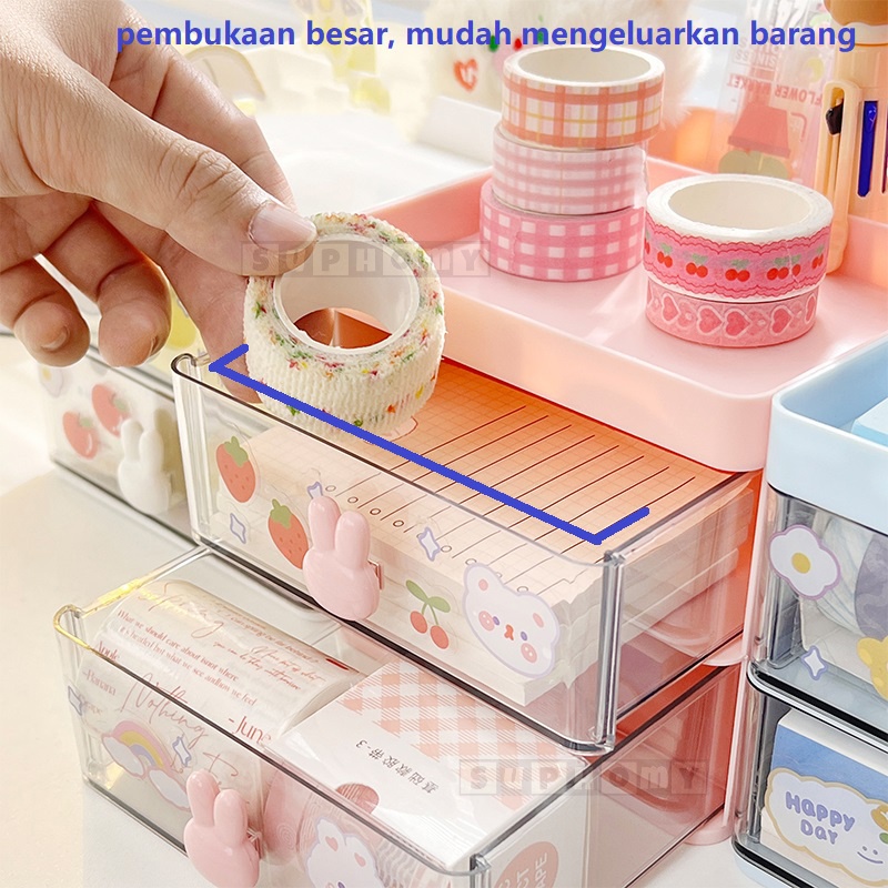 Organizer stationery/Kotak Pensil  Meja Laci Mini Kotak Alat Tulis Desktop Organizer Storage  Tempat Alat Tulis Penyimpanan Alat Tulis