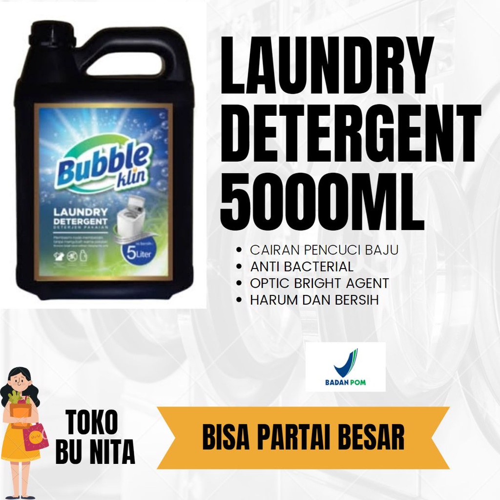 Jual DETERGENT LIQUID DETERJEN CAIR 5 LITER BUBBLE KLIN Shopee Indonesia