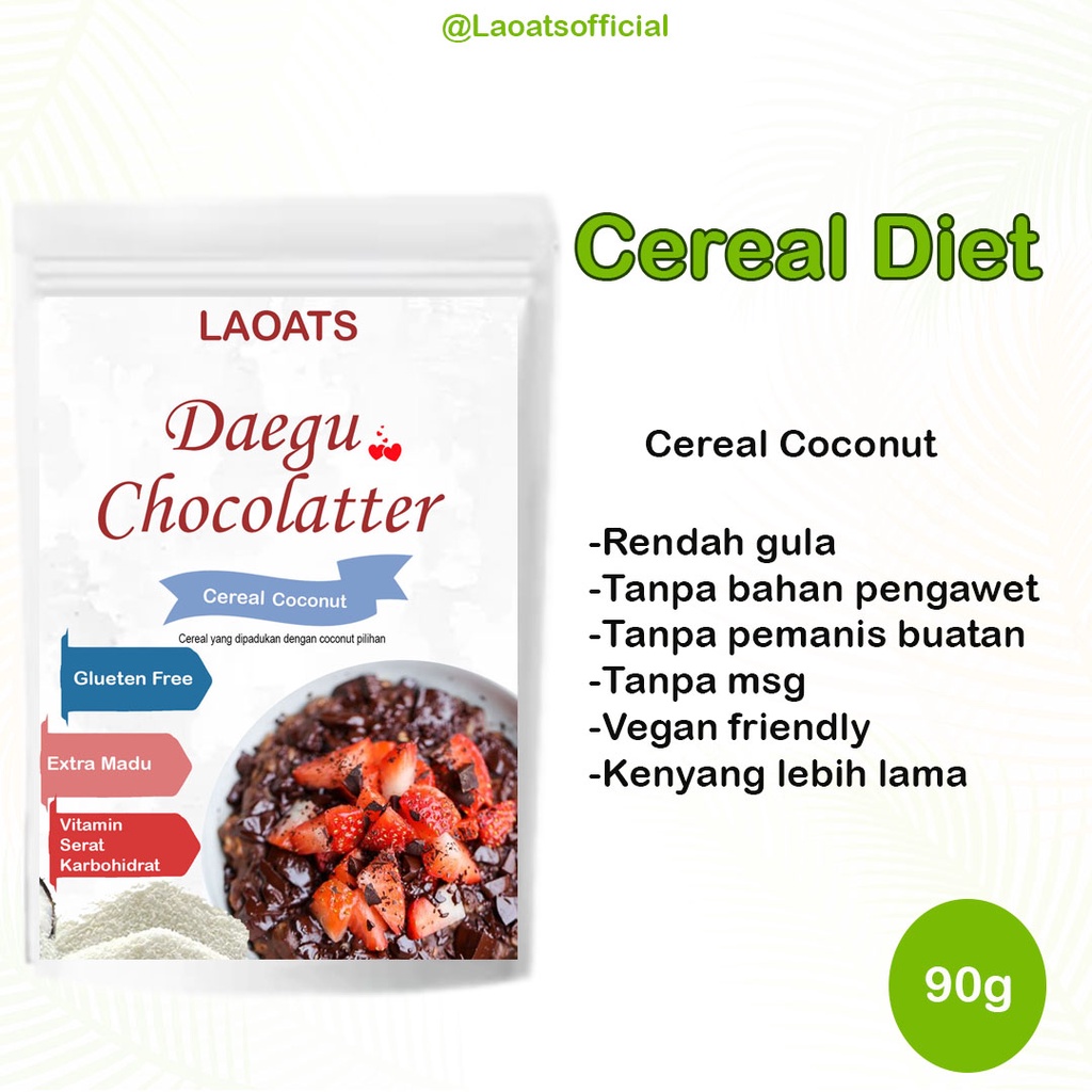 

Sereal Diet Pelangsing Penurun Berat Badan Rolled Oat Almond Milk Chia Seed Oatmeal Rendah Gula Coconut Daegu Chocolatter Laoats (90g)