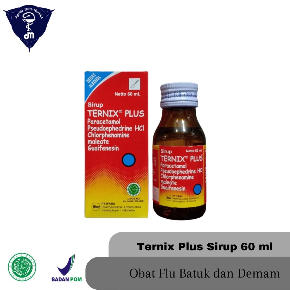 TERNIX PLUS 60 ML SIRUP/OBAT DEMAM BATUK PILEK DEWASA/DEMAM DEWASA/BATUK BERDAHAK DEWASA/PILEK DEWAS
