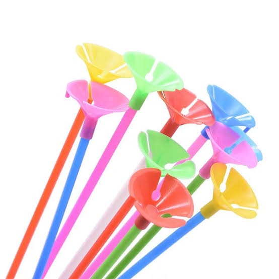 Stick Balon Warna Warni High Quality Balon Alat Peralatan Perlengkapan Stik Balon Transparan Plastik Batang Pesta Warna Pesta Party Happy Birthday Mainan Decoration Ulang Tahun Wisuda Graduation Grosir Termurah Alat Pesta Little Miss Sunshine Malang