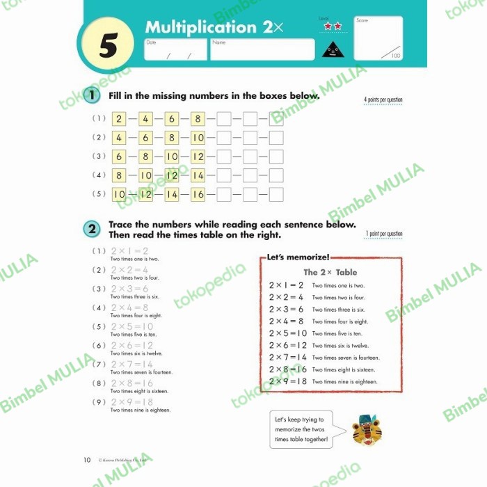LEVEL C BUKU KUMON MATEMATIKA KELAS 123456 SD SOAL PERKALIAN PEMBAGIAN