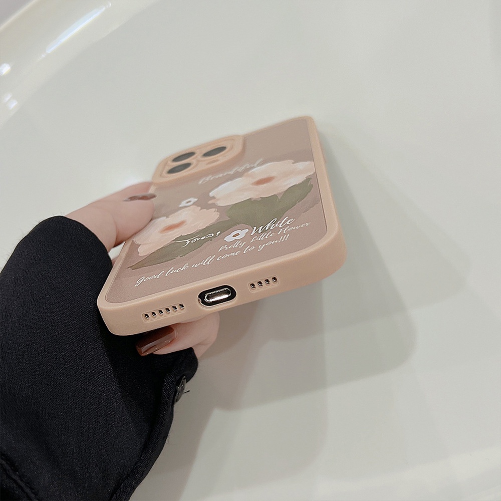 Case Matte Motif Bunga Klasik Untuk Iphone 7 8 PLUS X XR XS 11 12 13 14 MINI PRO MAX SE 2020