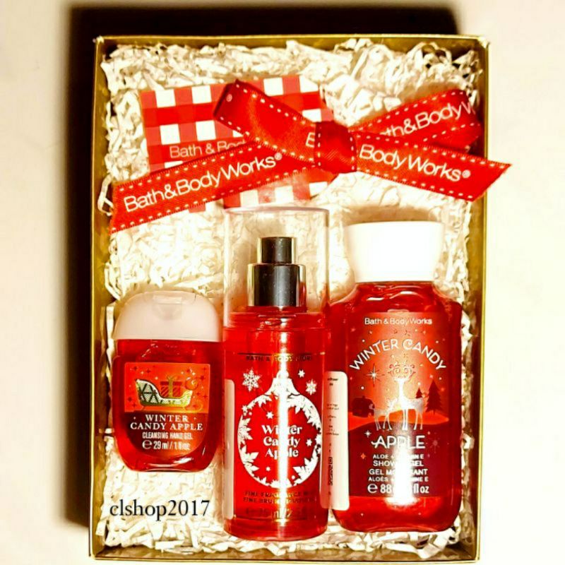 BBW WINTER CANDY APPLE GIFT SET BATH &amp; BODY WORKS