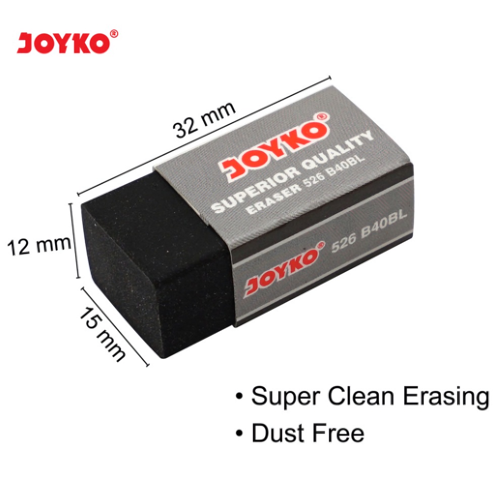 

[5 PC] Penghapus / Stip Joyko Warna Hitam Ukuran Kecil Pendek Bersih 526 - B40BL