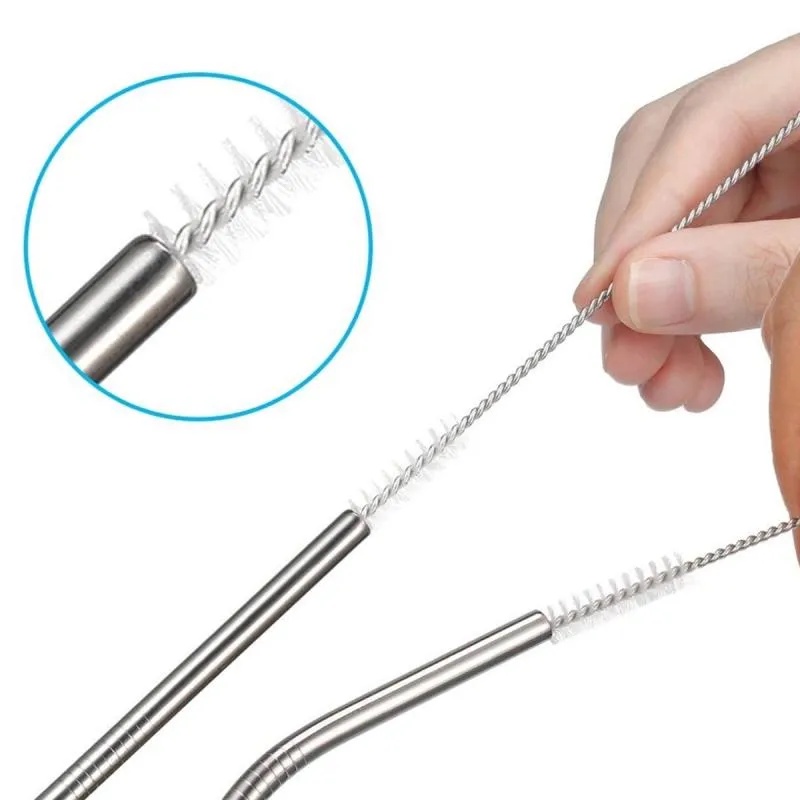 [Z217] Sikat Pembersih Dot Bayi Brush Sedotan Stainless Steel Straw Panjang Anti Karet Food Grade