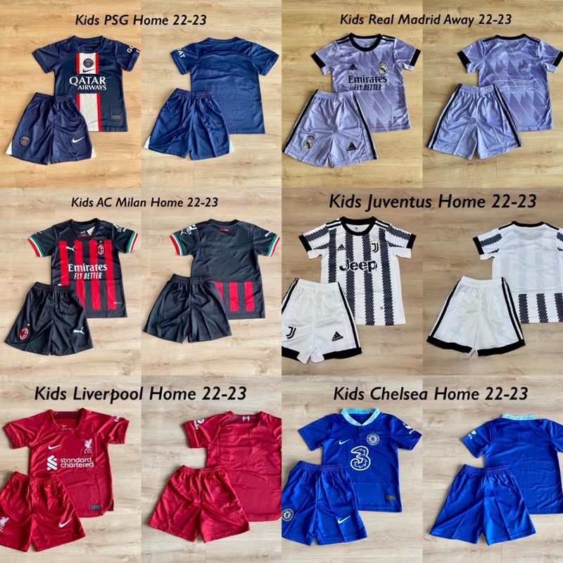 Setelan jersey klub eropa bola anak GO import umur 3-12 tahun