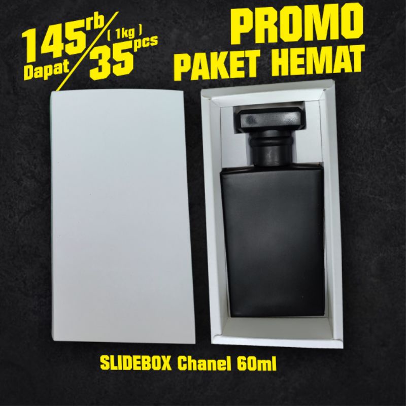 

(PAKET HEMAT 1Kilo) isi 35pcs SLIDE BOX POLOS/ Insert botol channel 60ml