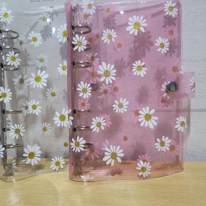 

Terlaku ™ A5 A6 Binder Daisy 6 Ring Cover Warna Ring SILVER++