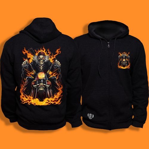 Hoodie Resleting Zipper Distro Motif Pria