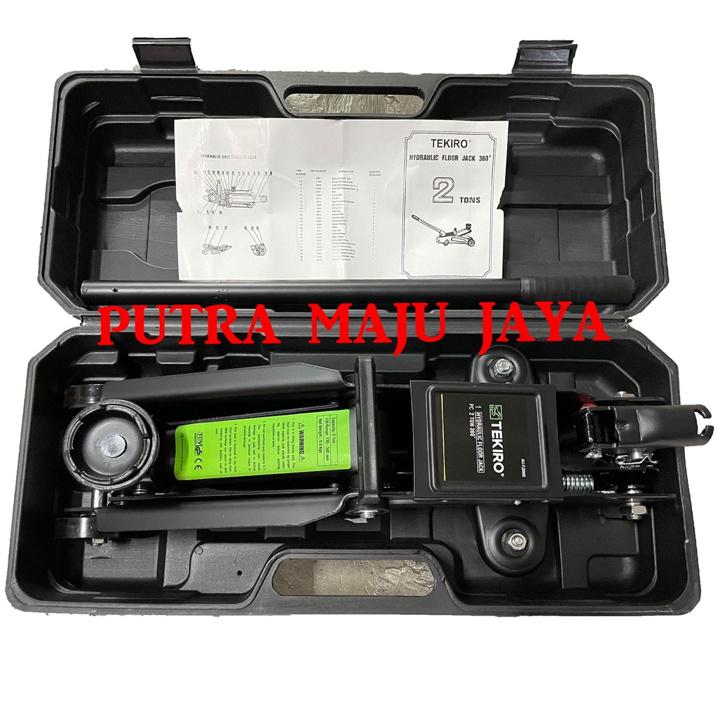 TEKIRO DONGKRAK BUAYA 2 TON PUTAR MOBIL HYDRAULIC FLOOR HITAM 2 TON