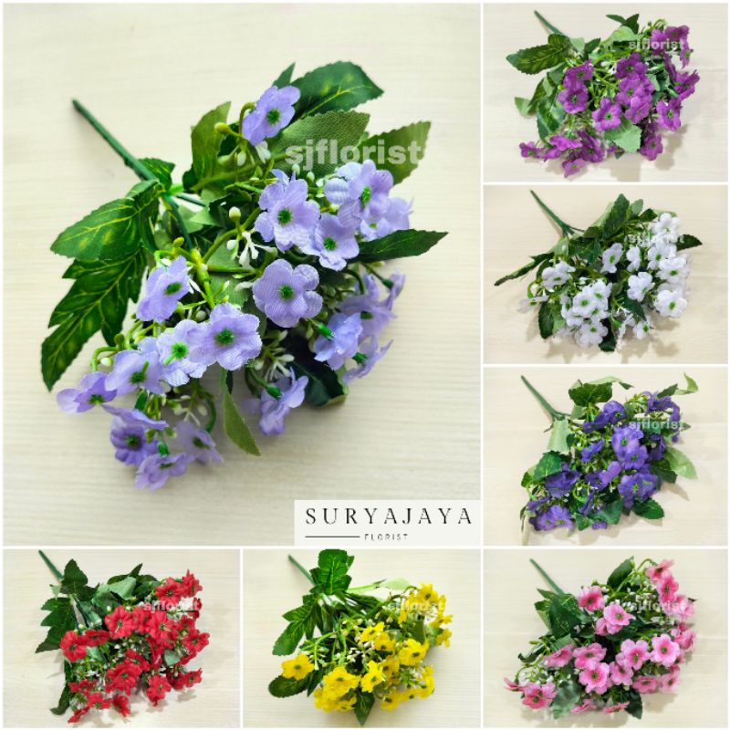 Bunga Forget Me Not / Bunga Mawar Mini Kecil / Bunga Artificial / Bunga Dekorasi / Bunga Palsu / Bun