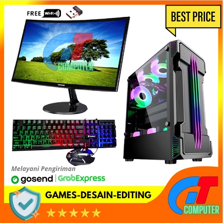 PC Gaming Lengkap i5 10400F Generasi 10 / VGA GTX 750 Ti 4GB / Ram 16GB / SSD / Editing - Gaming