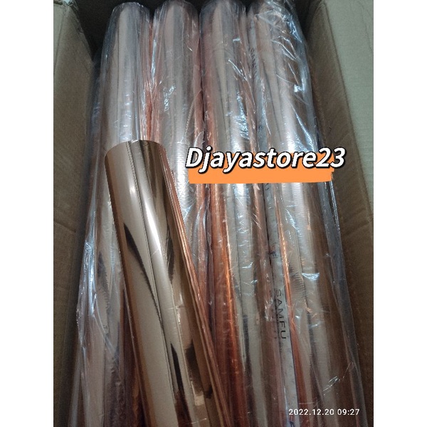 hot stamping foil/kertas foil, poly emboss warna ROSE GOLD SF 118 /1roll 64cm x 120m