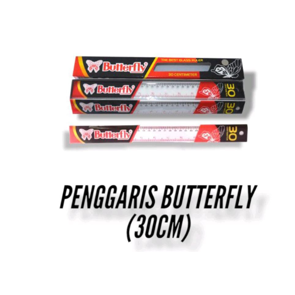 

Penggaris Butterfly 30cm Plastik / ATK / Alat Tulis Kantor