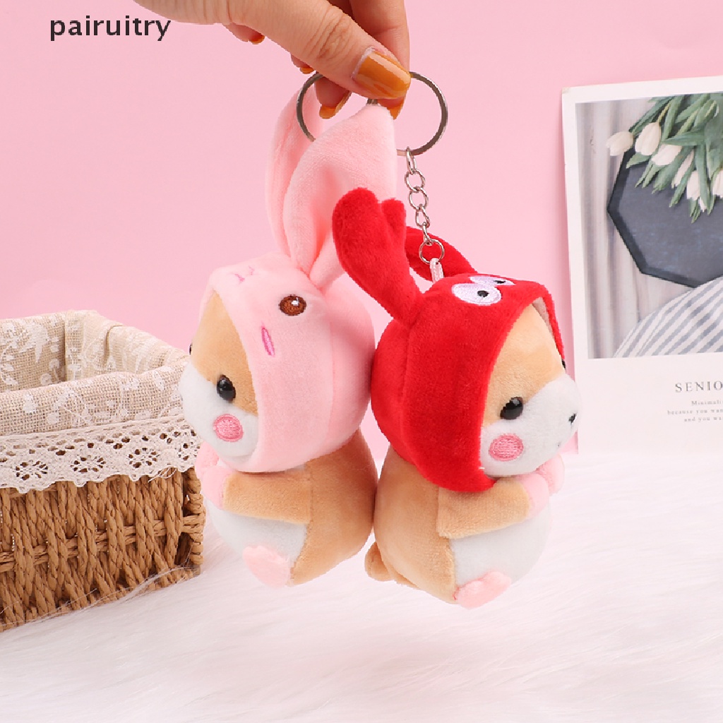 Prt 12 cm Berubah Jadi Lucu Imut Hamster Liontin Boneka Mainan Mewah Keji Akita Puppy Schoolbag Pendant Hadiah Perempuan PRT