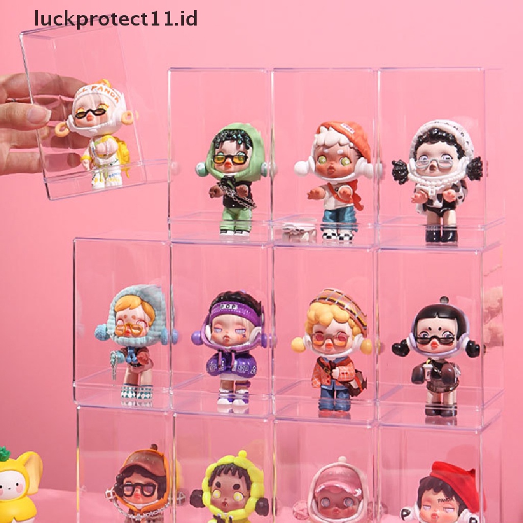 /Fashion Hot///stackable Acrylic Mystery Box Storage Display Frame Single Transparan Kotak Boneka Display Stand Case Dust Proof Mainan Koleksi Artcrafts Boxes.