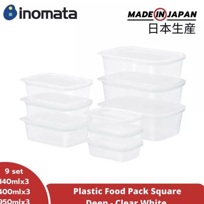 INOMATA PLASTIC FOOD CONTAINER SET OF 9PC MADE IN JAPAN ORIGINAL