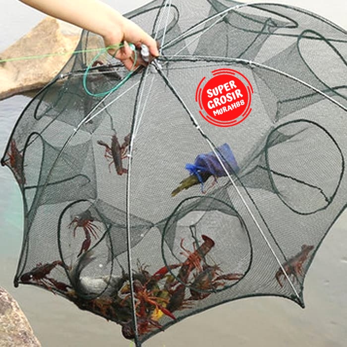 Jaring Pancing Ikan Hexagonal 8 Lubang Fishing Jebakan Kepiting