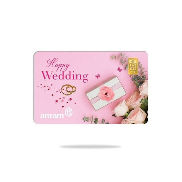 EMAS ANTAM LM GIFT SERIES HAPPY WEDDING - 0.5 GRAM