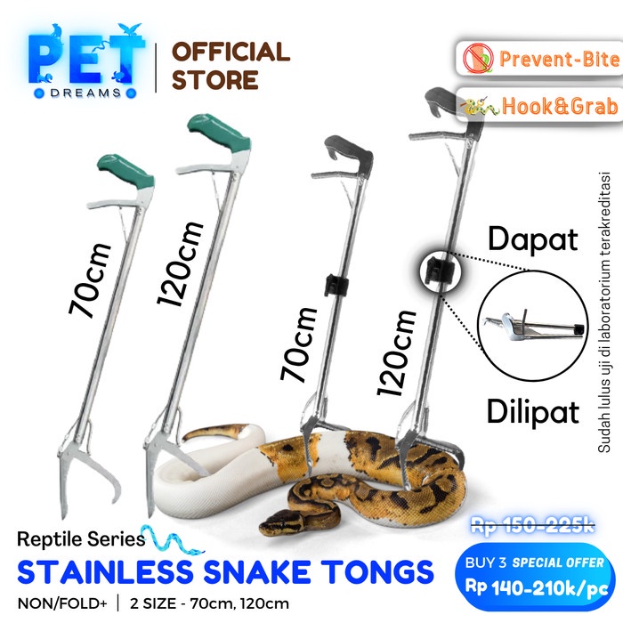 NOMOY SNAKE TONGS 70cm 120cm TONGKAT STAINLESS GRAB STICK ALAT PENJEPIT HOOK PENANGKAP STIK JEPIT ULAR