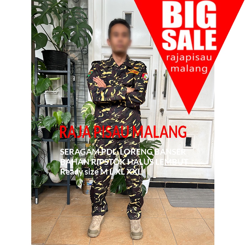 SETELAN SERAGAM PDL BANSER/SETELAN BAJU PDL BANSER - L PDL BANSER