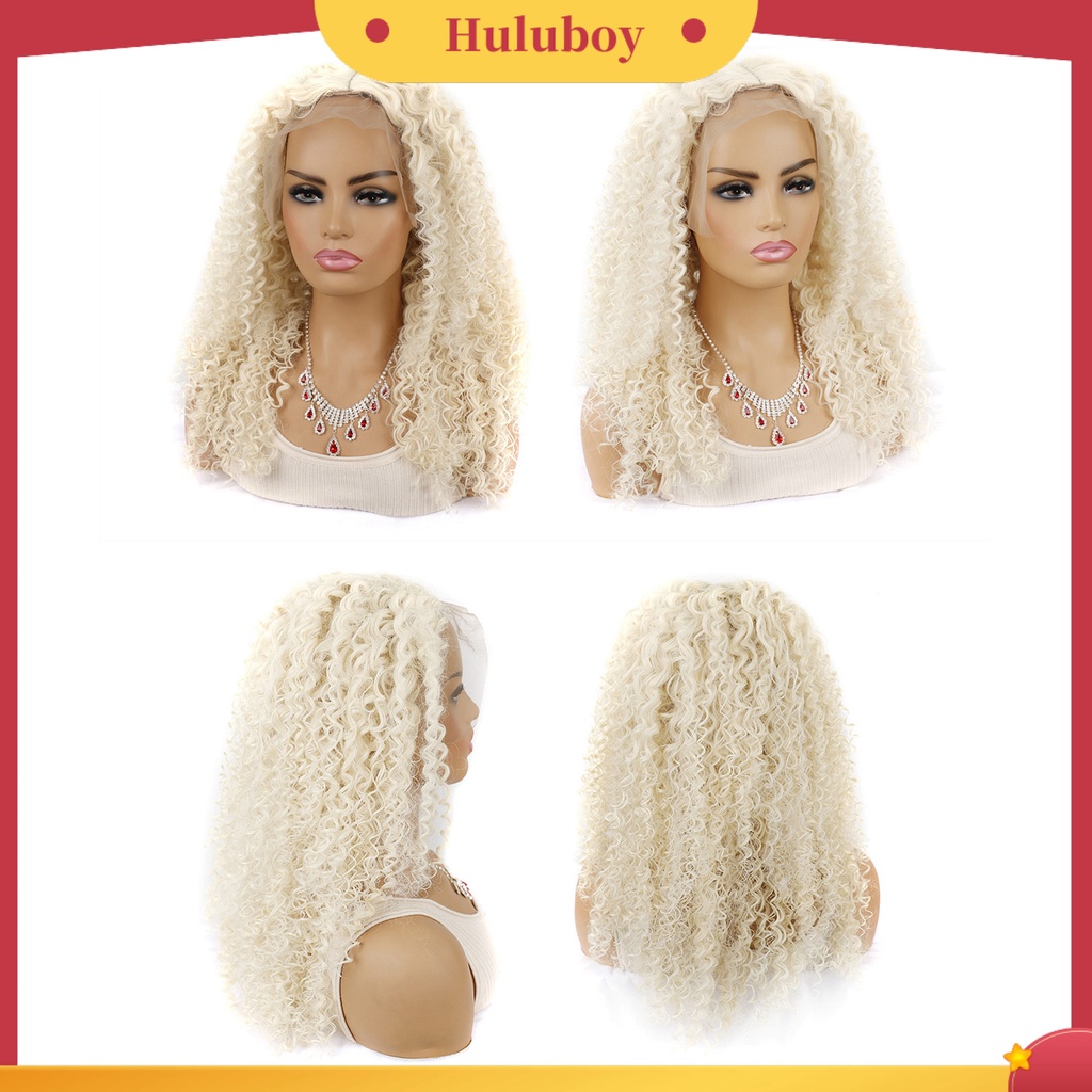 Wig Rambut Ekstensi Model Keriting Bahan Serat Kepadatan Tinggi Untuk Wanita
