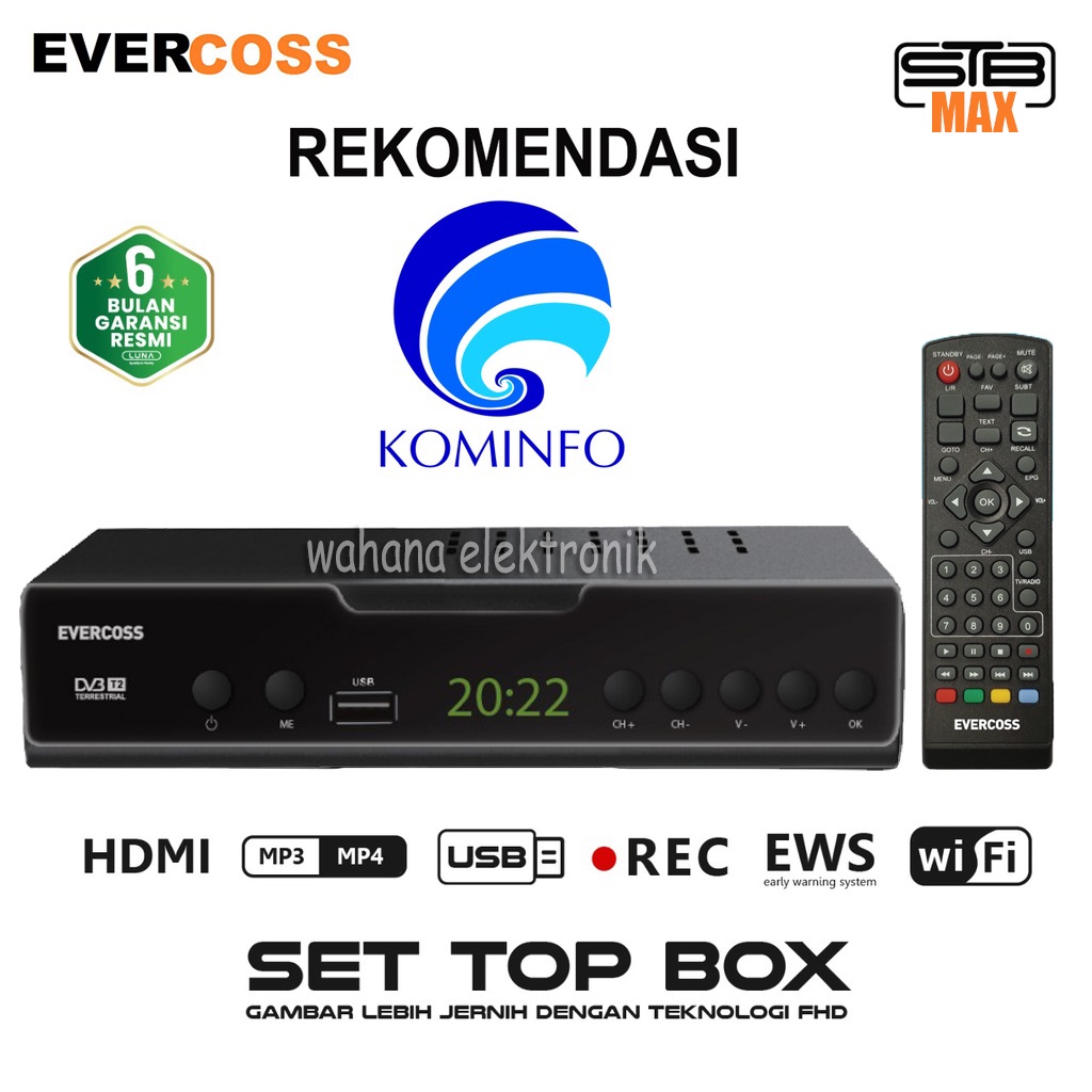 Jual Evercoss Max Set Top Box Tv Penerima Siaran Digital Receiver Full Hd Stb Wifi Bisa Youtube