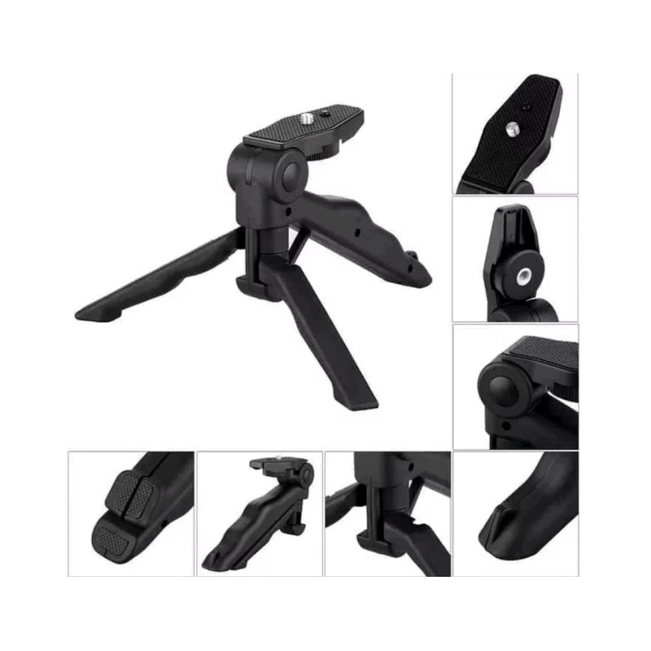 Mini Tripod Mount Portable Pocket Lightweight Travel Tabletop Stand Handle Genggam Folding