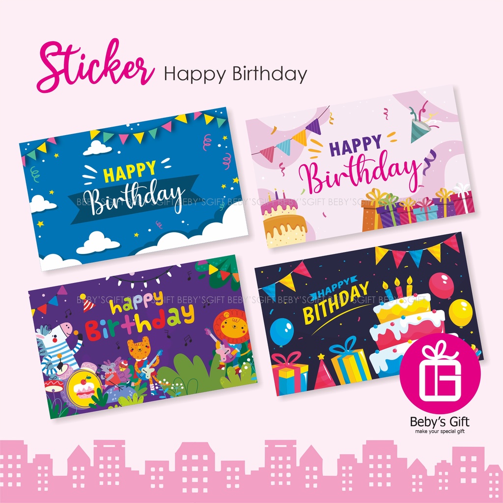 

Sticker Happy Birthday Stiker Box Hampers Ulang Tahun Ultah