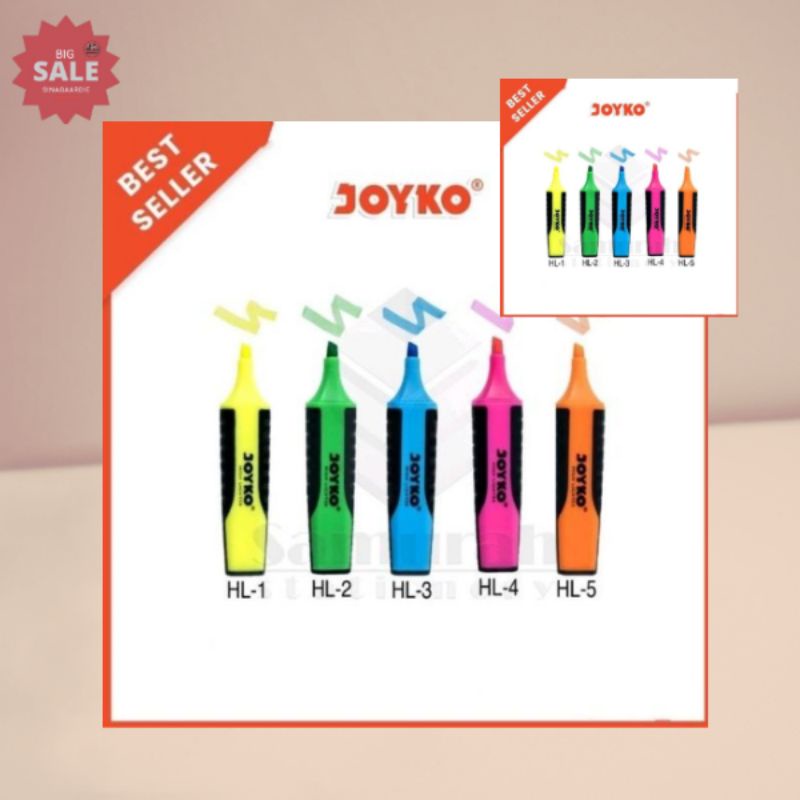 

Stabilo Joyko HL 1-5 / Highlighter HL-1 Kuning /H-2 Hijau /H-3 Biru /H-4 Pink /H-5 Orange (ORIGINAL PRODUK)