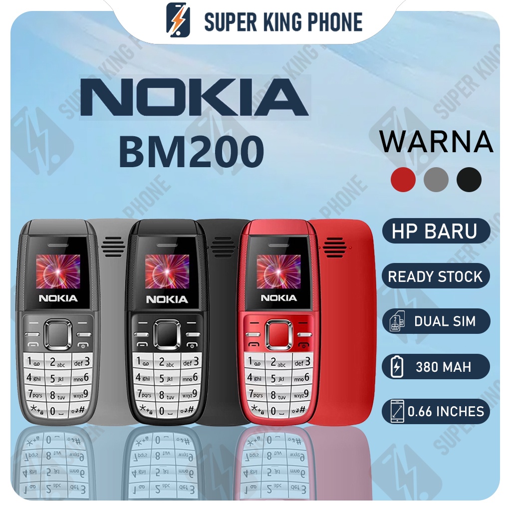 Super King  Nokia BM200 HP NOKIA 105 2017 Mini DUAL SIM Bisa Bahasa Indonesia