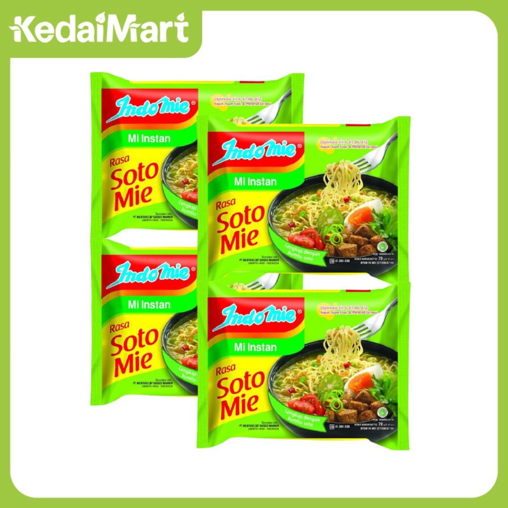 

Paket Bundling Indomie Mie Instant Rasa Soto Pcs Isi 4