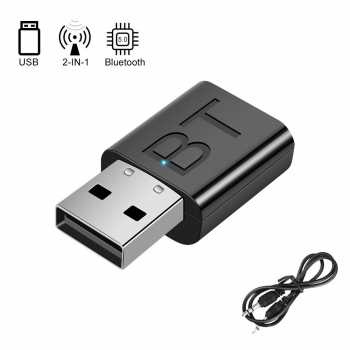 USB Audio Bluetooth Dongle 5.0 2in1 Transmitter Receiver AUX / USB Dongle Kecil Praktris USB Bluetooth Audio USB Blutooth Speaker Headphone MP3 MP4 TV Source Audio Perangkat Audio Spiker Bluetooth / USB Dongle HiFi Audio Bluetooth Transmitter &amp; Receivern