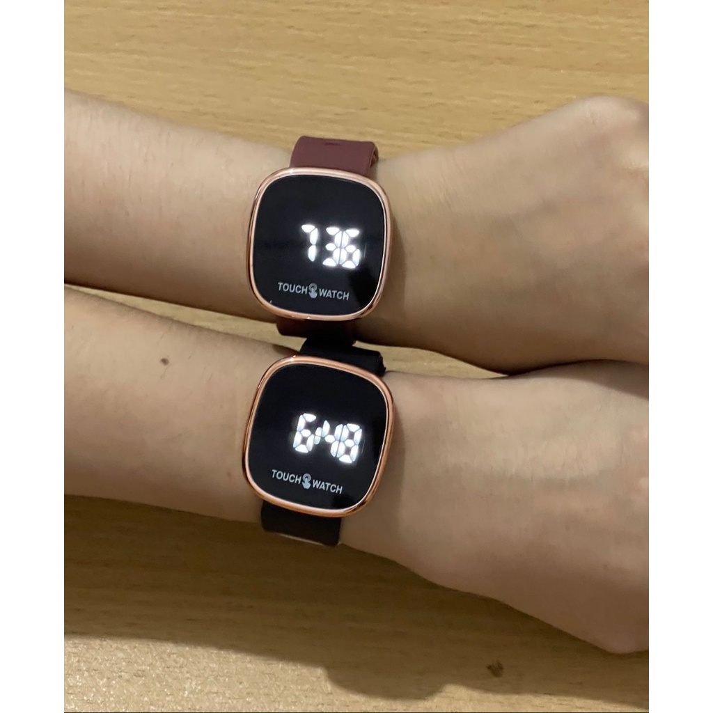 (SS) Jam Tangan Digital Touch Watch Segi Strap Rubber TS-01 SEGI