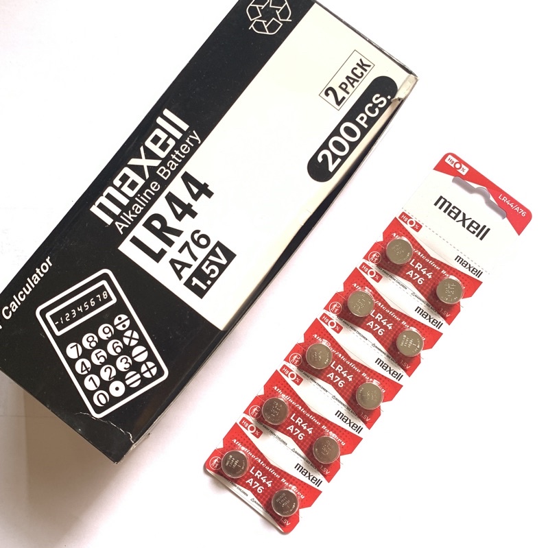 [ORIGINAL] Baterai Maxell LR44 / AG13 / L1154 / 357 / A76 Isi 10 Butir / MAXELL LR 44