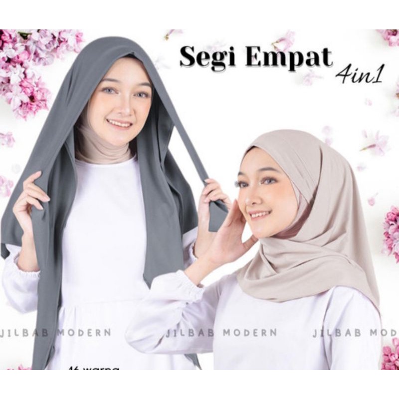 Segi empat malay/segi empat tali malay 2 layer/segi empat instan/hijab malay/kerudung malay terbaru