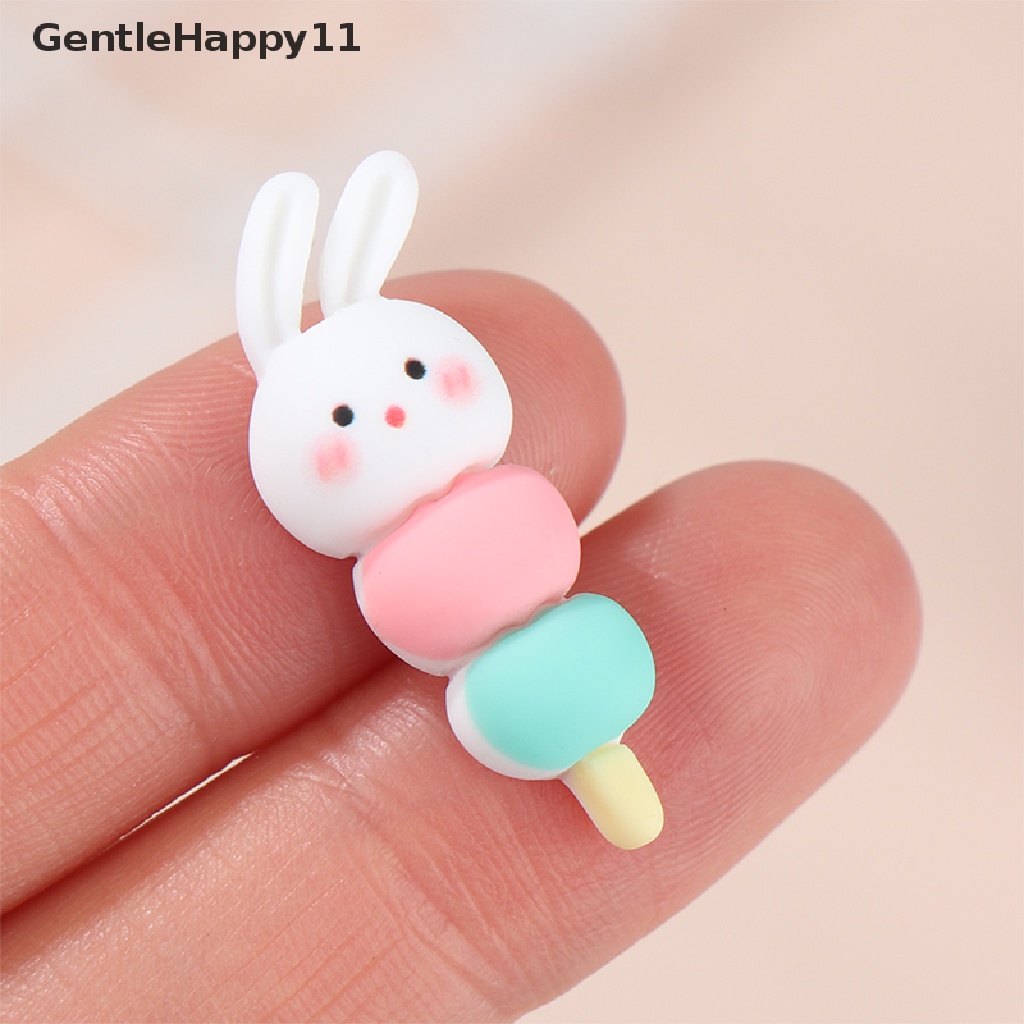 GentleHappy 3pcs Dollhouse Miniture Three-color Bunny Skewers Set Decoration Accessories id