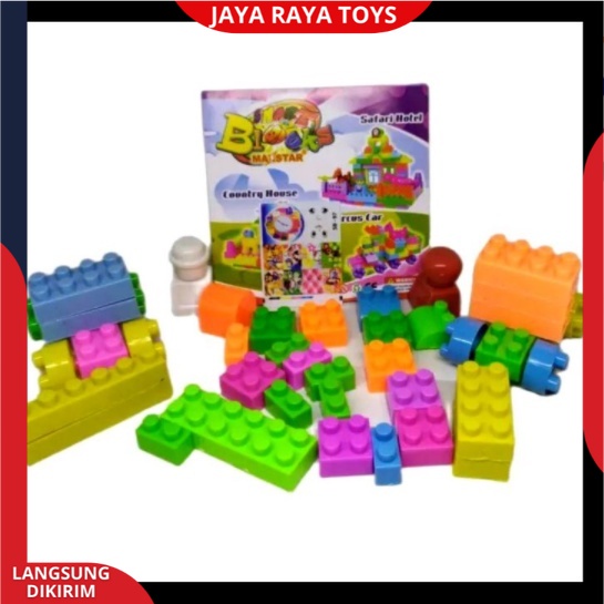 MAINAN ANAK EDUKATIF SMART BLOK BLOCK SUSUN ISI 40 PCS KEMASAN KANTONG / KADO ULANG TAHUN ANAK BERMAIN DAN BELAJAR