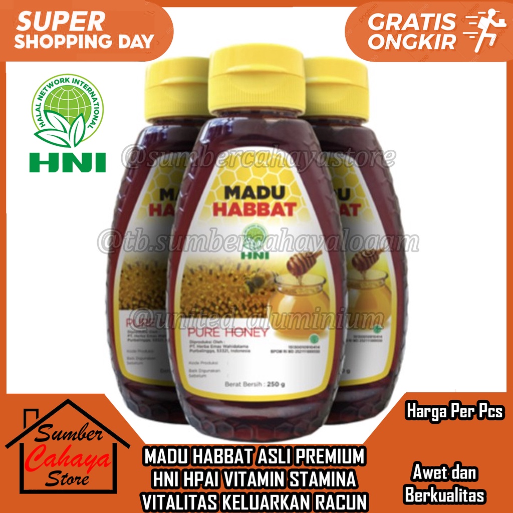 MADU HABBAT ASLI PREMIUM HNI HPAI VITAMIN STAMINA VITALITAS PERCEPAT PEMULIHAN SETELAH SAKIT MENGELU