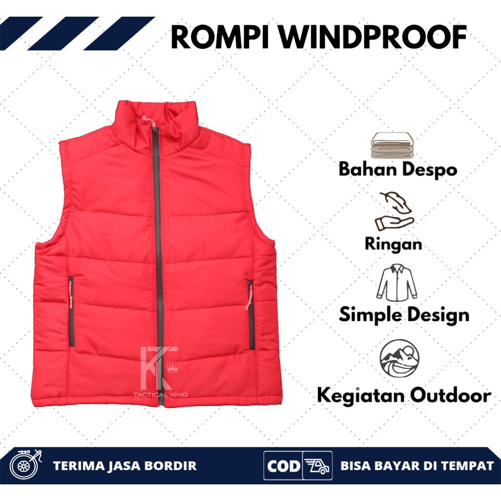 Jaket Rompi Vest Perasut Motor  Riding Pelindung Dada Bodyvest Anti Angin