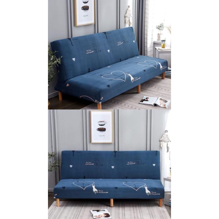 NP-Slipcover Armless Sofa Bed Elastic - Sarung Sofa Elastis Tanpa Lengan